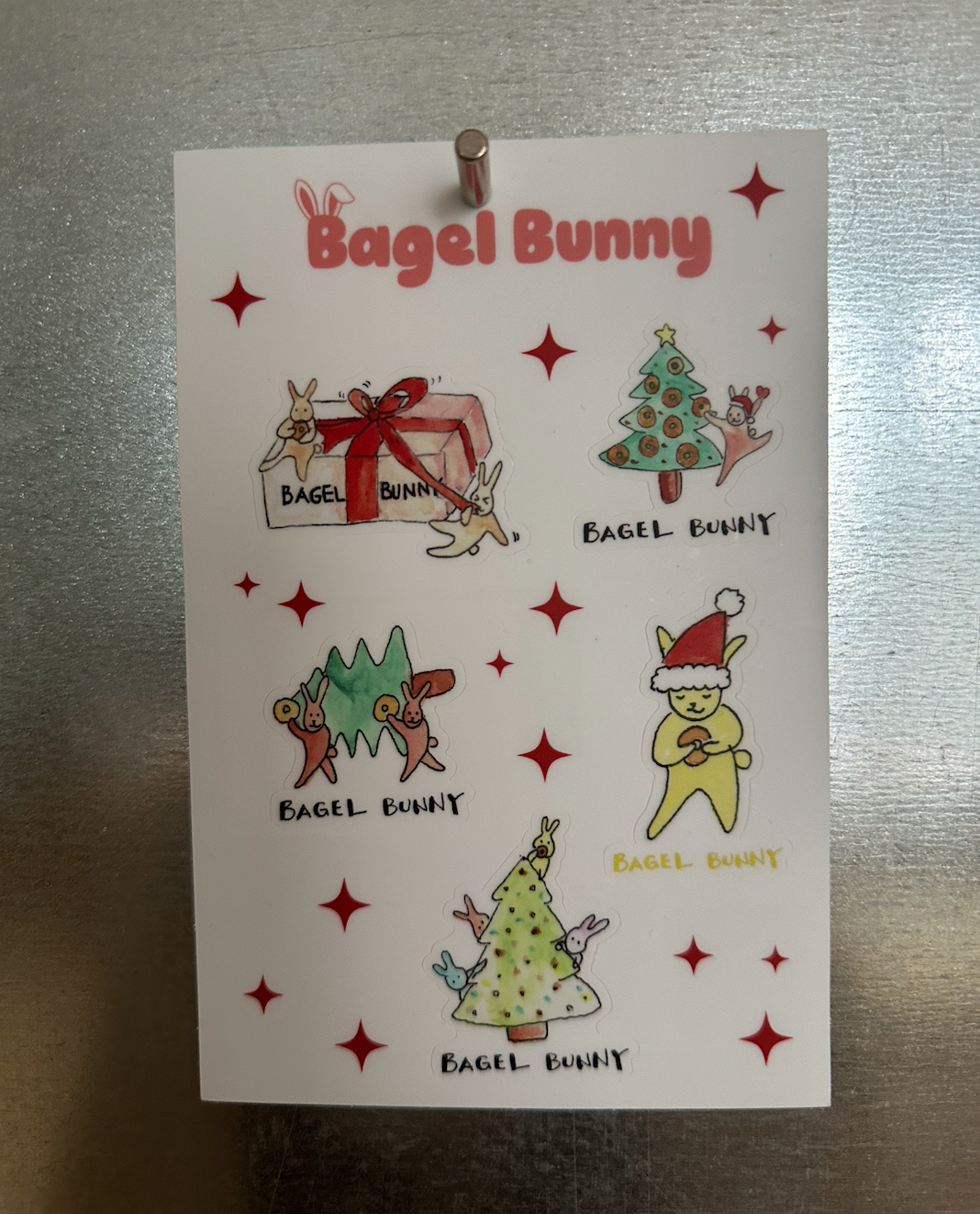 Bagel Bunny Holiday Sticker Sheet