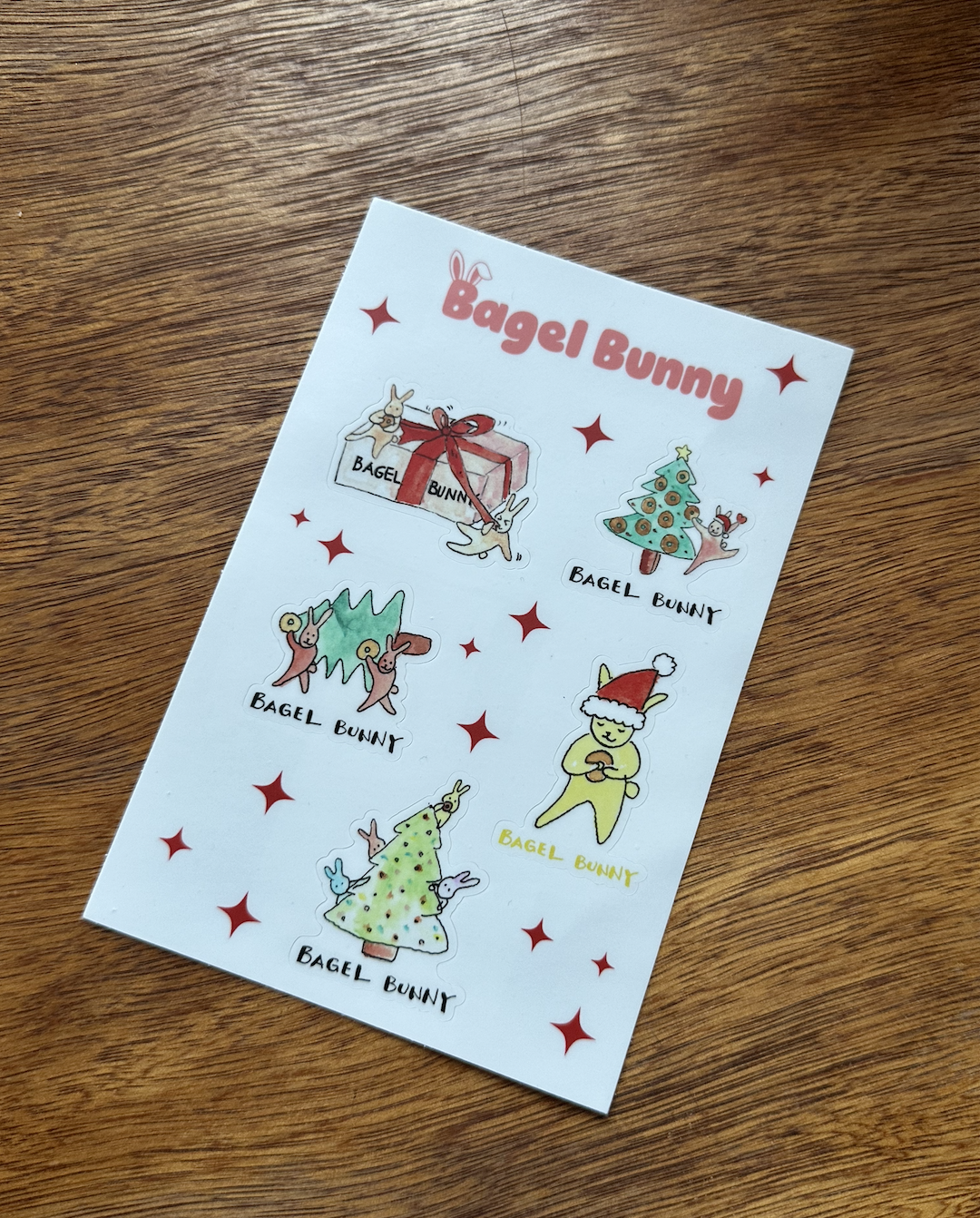 Bagel Bunny Holiday Sticker Sheet
